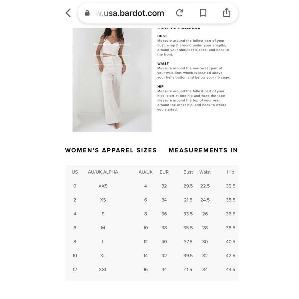 Bardot Viscose Tie Neck Sleeveless Blouse Top in Ivory NWT Sz. XL Sz. X-Large - Picture 10 of 13